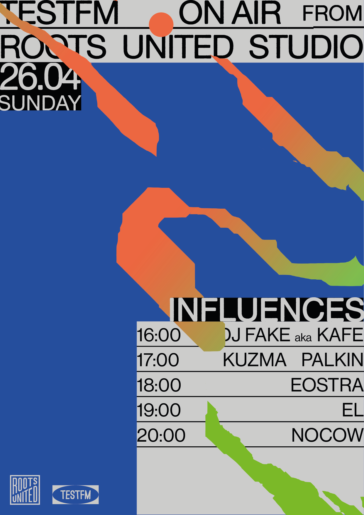 INFLUENCES. TEST FM FROM ROOTS UNITED STUDIO LIVESTREAM